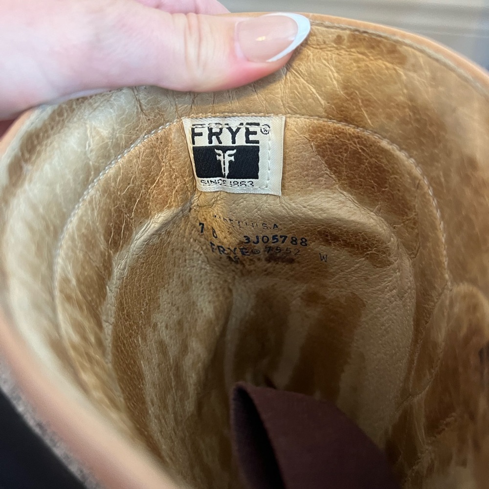 Frye Women's Tan Leather Boots Vintage - Picture 4 of 5